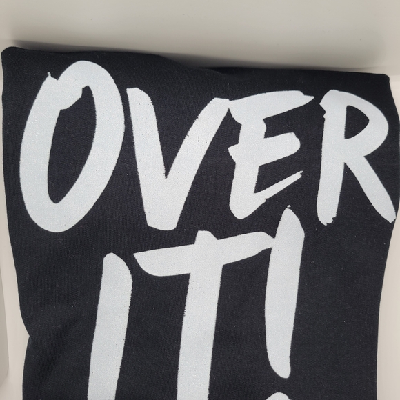 Black 'Over It!' Beautiful Glitter Print! Sweatshirt Size Medium - Picture 4 of 4